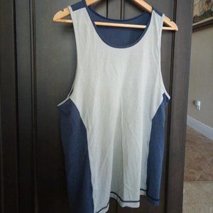 Blue and metallic silver lululemon tank
